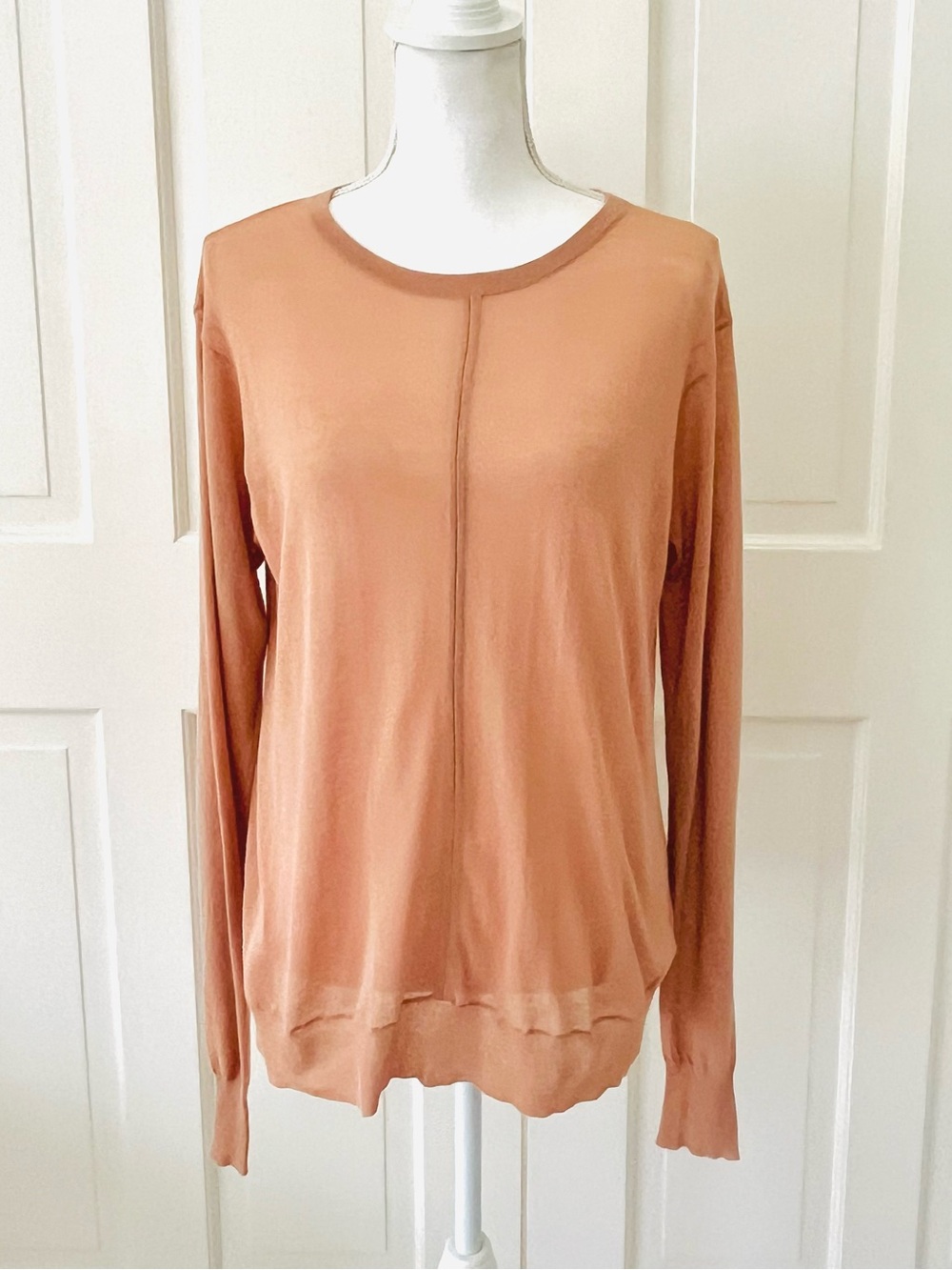 T Alexandre Wang peach orange fine gauge crewneck sweater XS